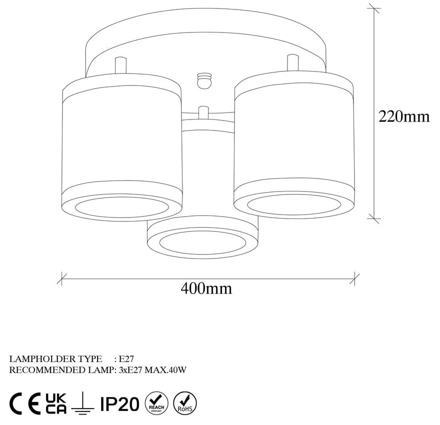 Bronzszínű mennyezeti lámpa Way – Opviq lights
