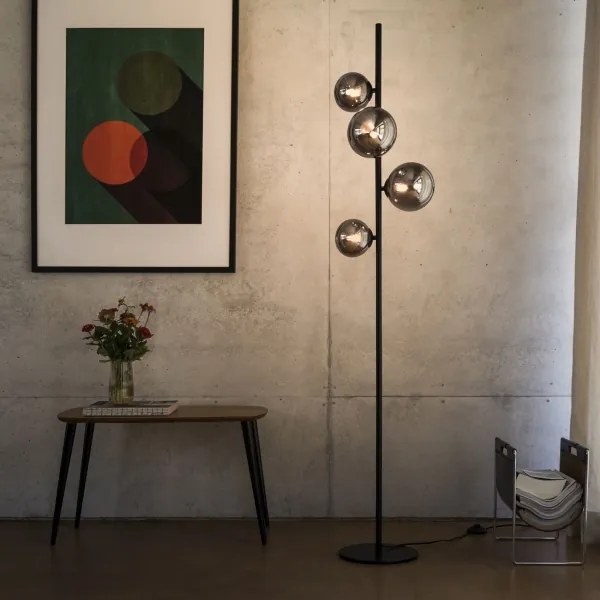 Ideal Lux - LED Állólámpa PERLAGE 4xG9/3W/230V fekete/füstös