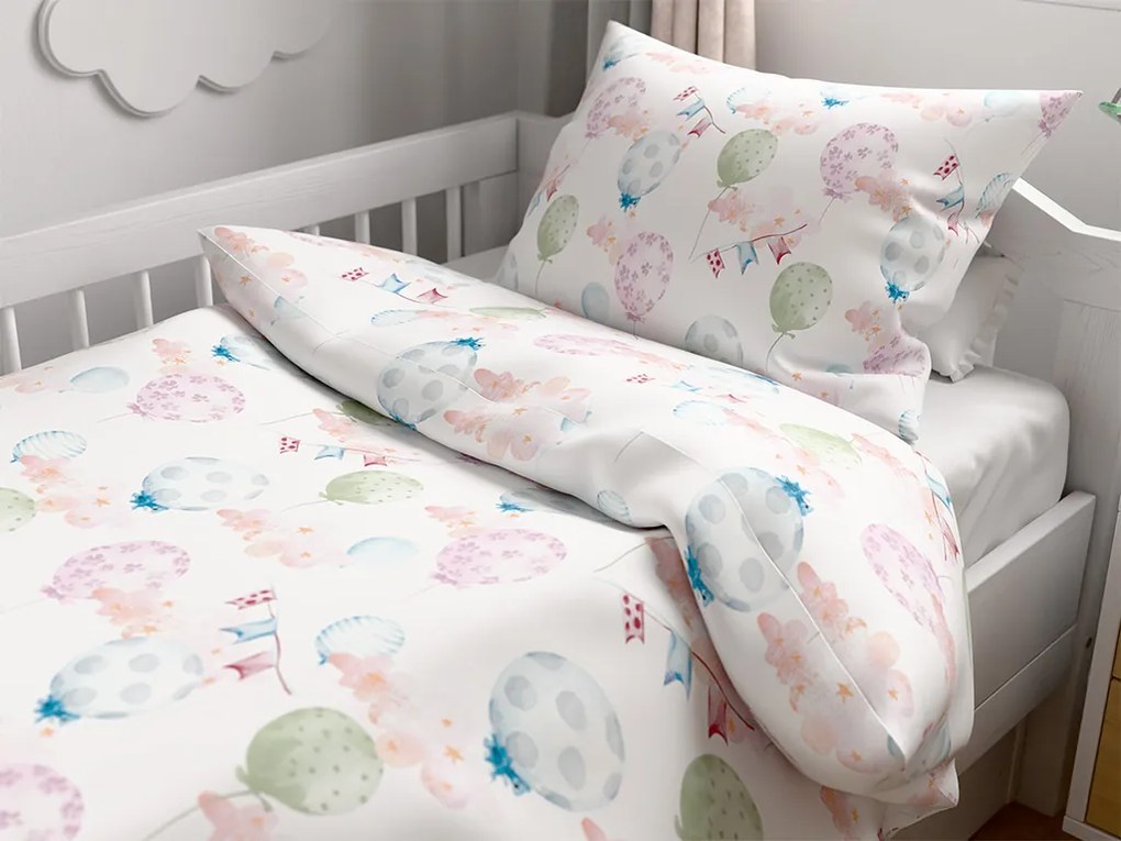 Krepp ágyneműhuzat kiságyba Renforcé BALUNEA fehér Ágyneműhuzat mérete: 45 x 65 cm | 90 x 140 cm