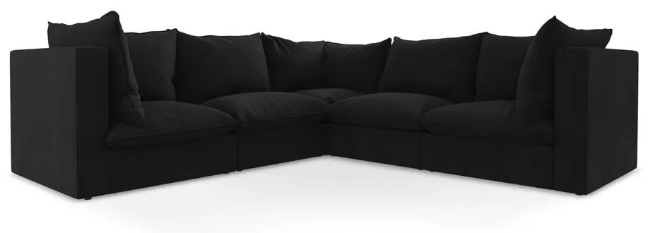 Fekete sarokkanapé Manao – Makamii