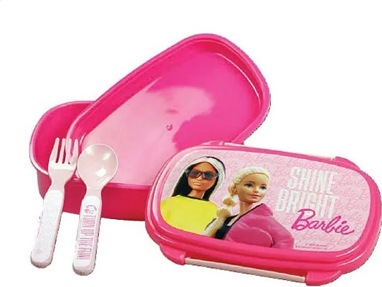 Barbie Shine Bright szendvicsdoboz + evőeszköz szett
