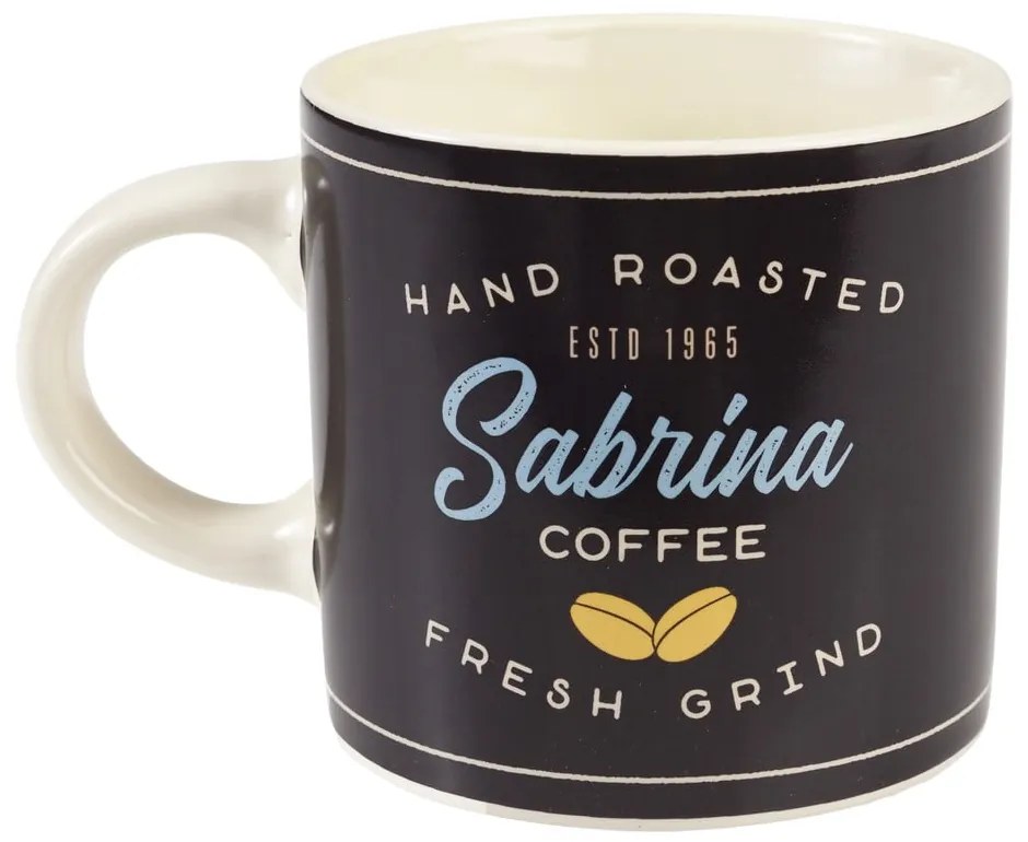 Antracitszürke-krémszínű kerámia bögre 350 ml Sabrina – Rex London