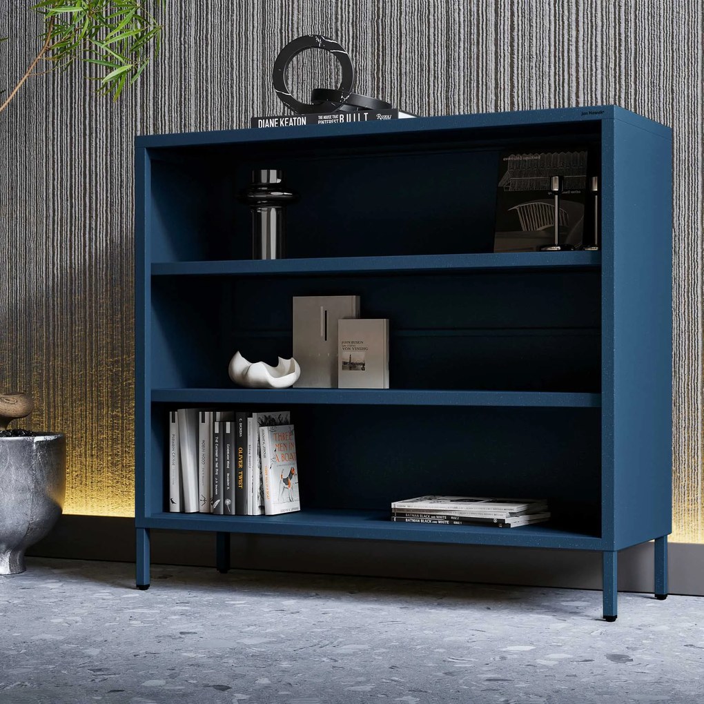 Alacsony polcos szekrény LUCA , 1000 x 900 x 350 mm, Modern: sötétkék