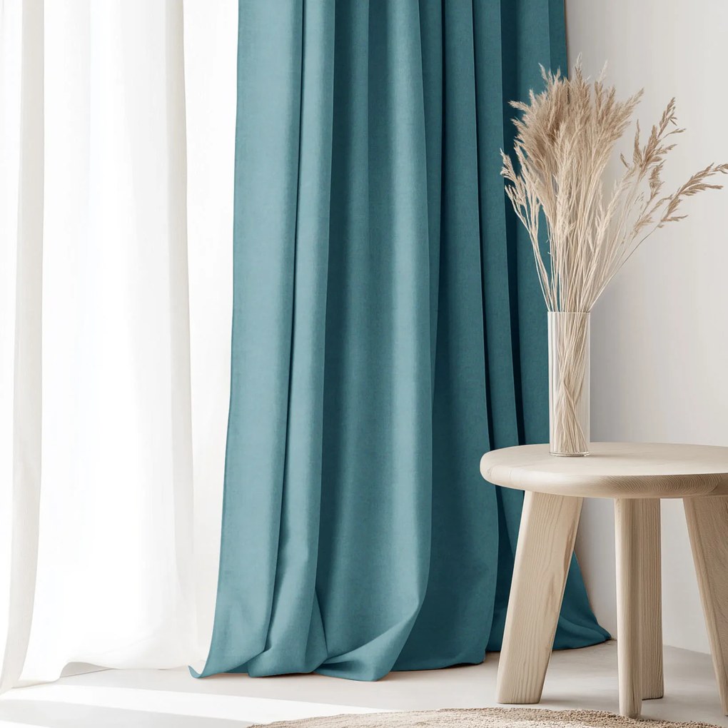 Goldea marbella díszfüggöny - petrolkék 200x135 cm