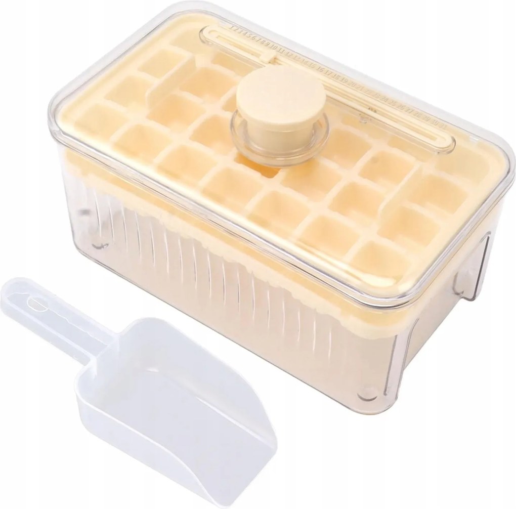 Jégkockatartó Szilikon Kocka Forma Jégkockatartó Gombos Fedéllel