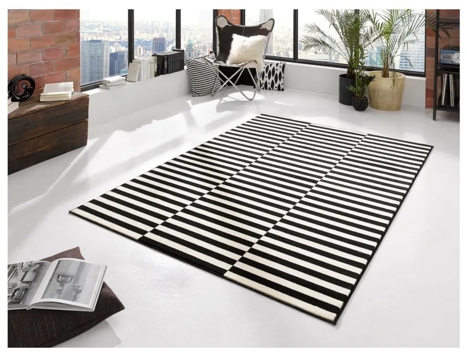 Fekete-krémszínű szőnyeg 120x170 cm Gloria – Hanse Home