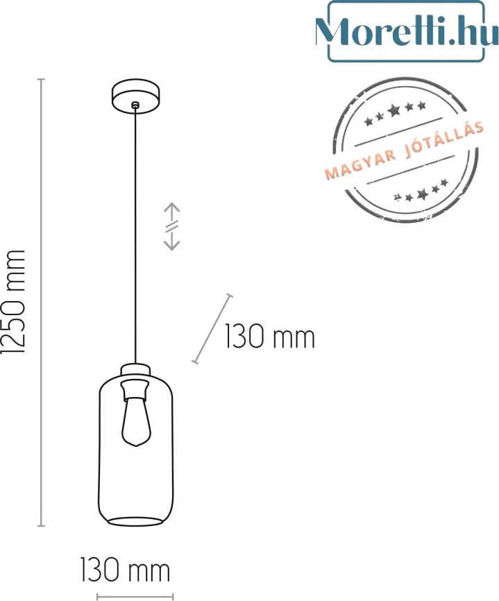TK LIGHTING 3314 MARCO Egyágú Függesztett Lámpa Üveg E27 IP20