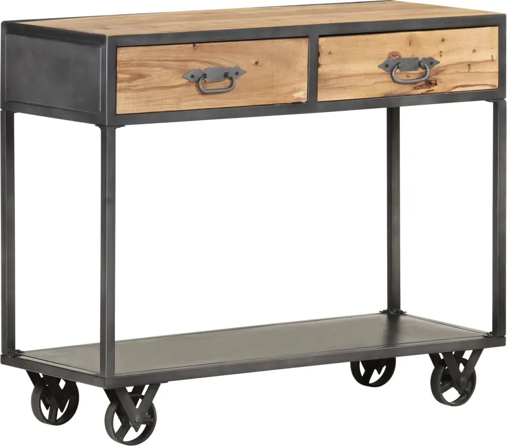 vidaXL tömör nyers újrahasznosított fa tálalóasztal 90 x 35 x 74 cm