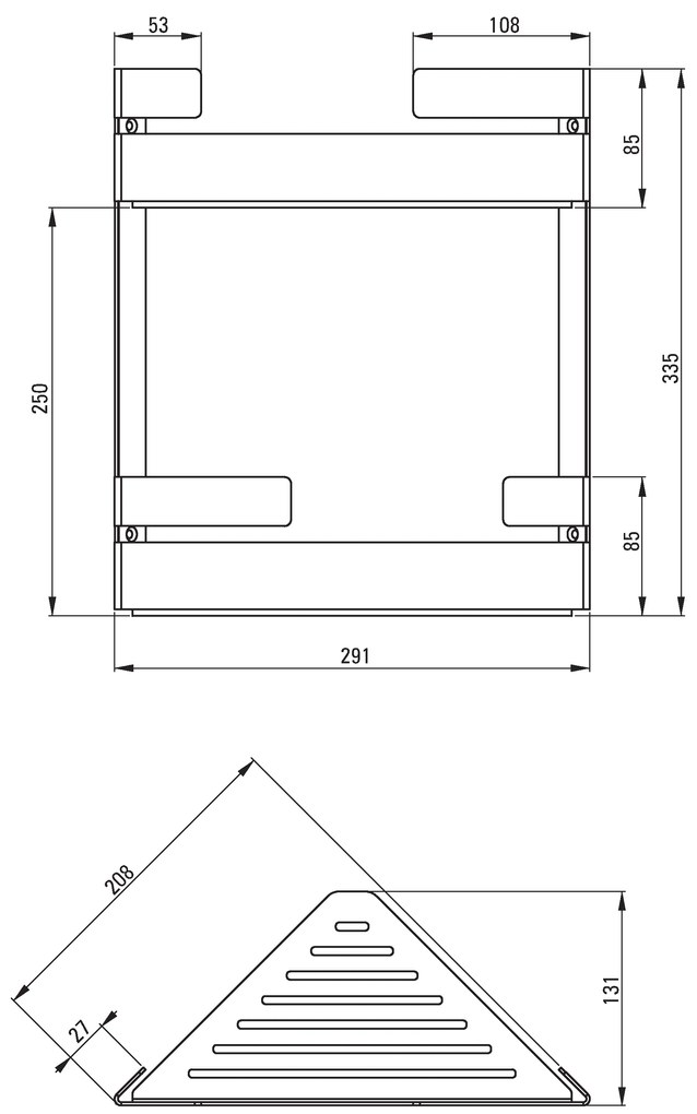 Deante Mokko kiegészítők, dupla sarokpolc, fehér matt, ADM_A541