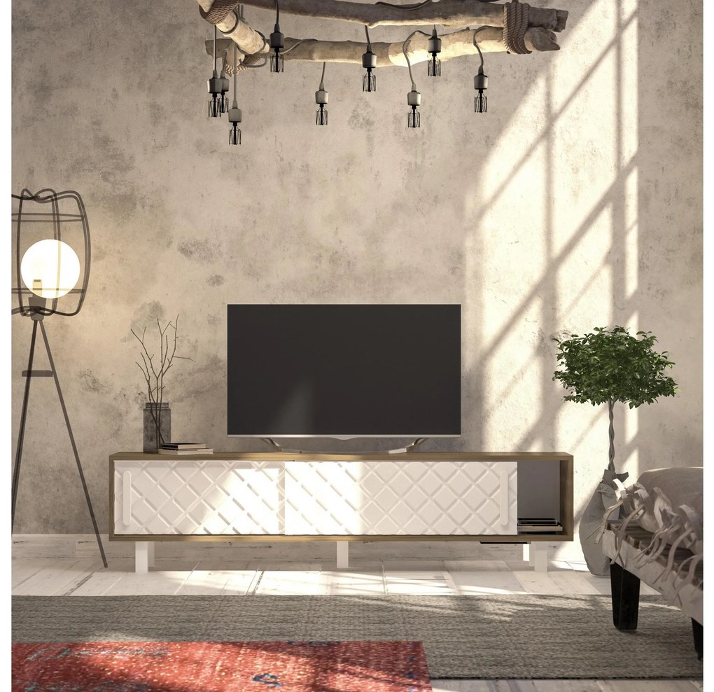 TV asztal/Szekrény Robko (tölgy + fehér)  . 1102535