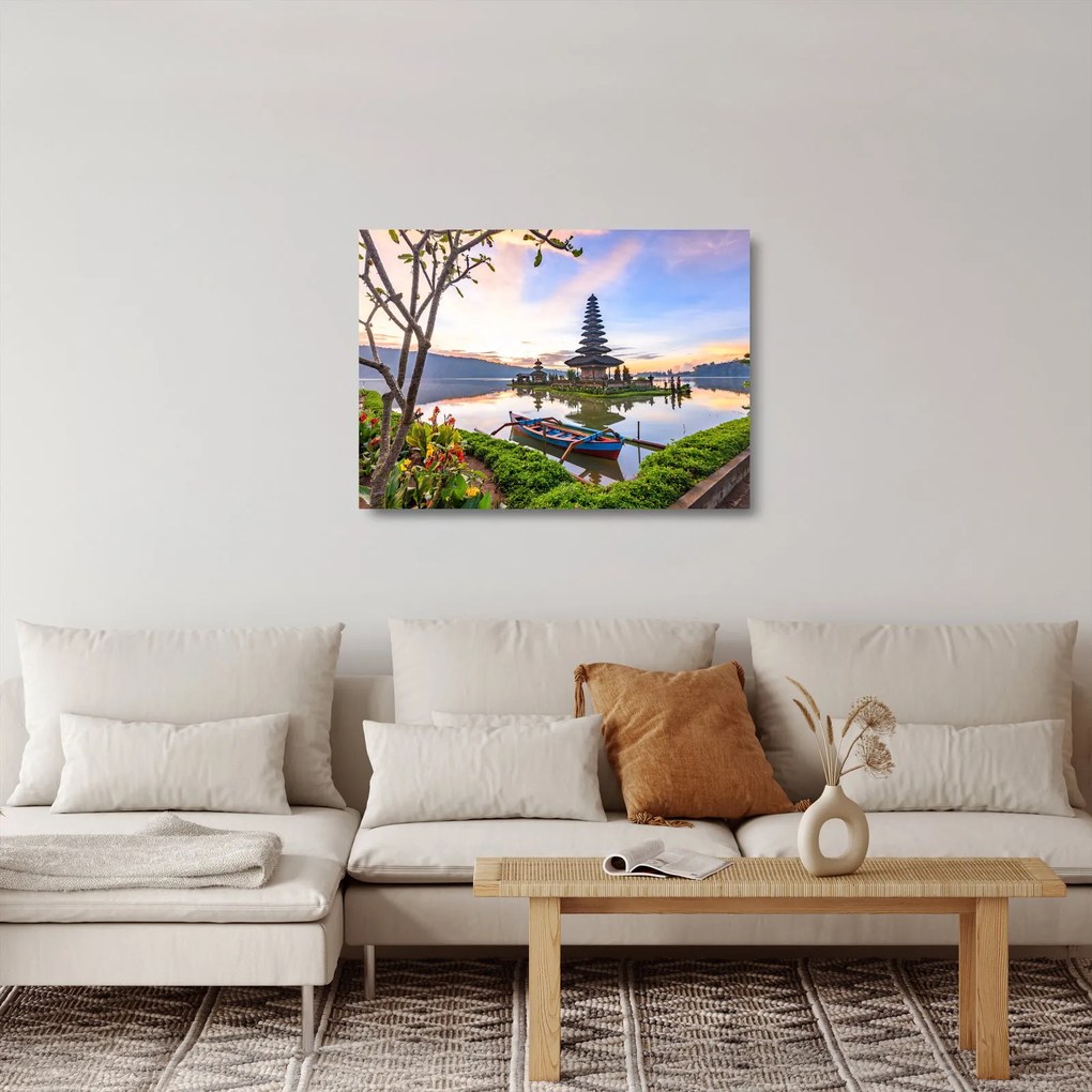 Üveg kép - Pura Bratan templom (70x50 cm)
