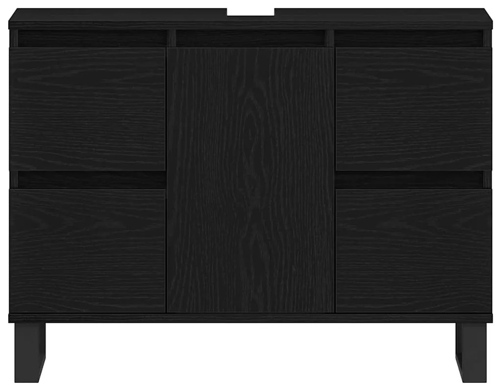 Fürdőszoba Székény fiókkal Musta tammi 80 x 33 x 60 cm Faanyag