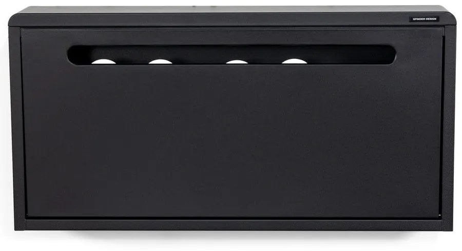 Fekete fém billenő ajtós-függő cipőtartó 75x38x13 cm Mario – Spinder Design