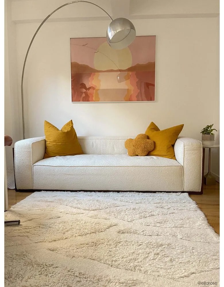 Fehér mosható kézi szövésű gyapjú szőnyeg 170x240 cm Enkang Ivory – Lorena Canals