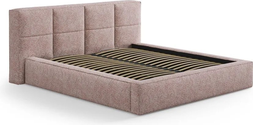 Világos rózsaszín kárpitozott ágytámla 189x100 cm Darren – Micadoni