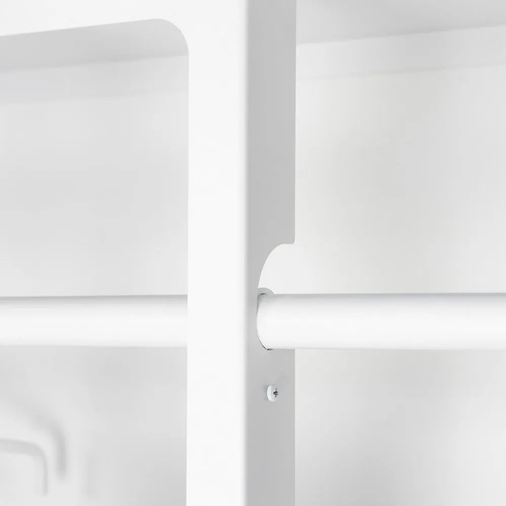 Fehér acél fali fogas polccal 100 cm Luno Large – Spinder Design