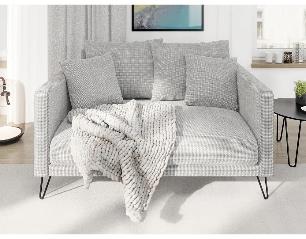 Világosszürke zsenília kanapé 140 cm Freya – Ropez