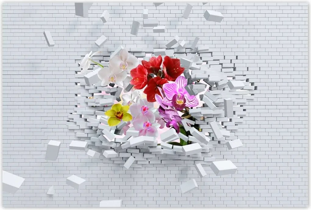 Poszterek 120x80 Virágos fal