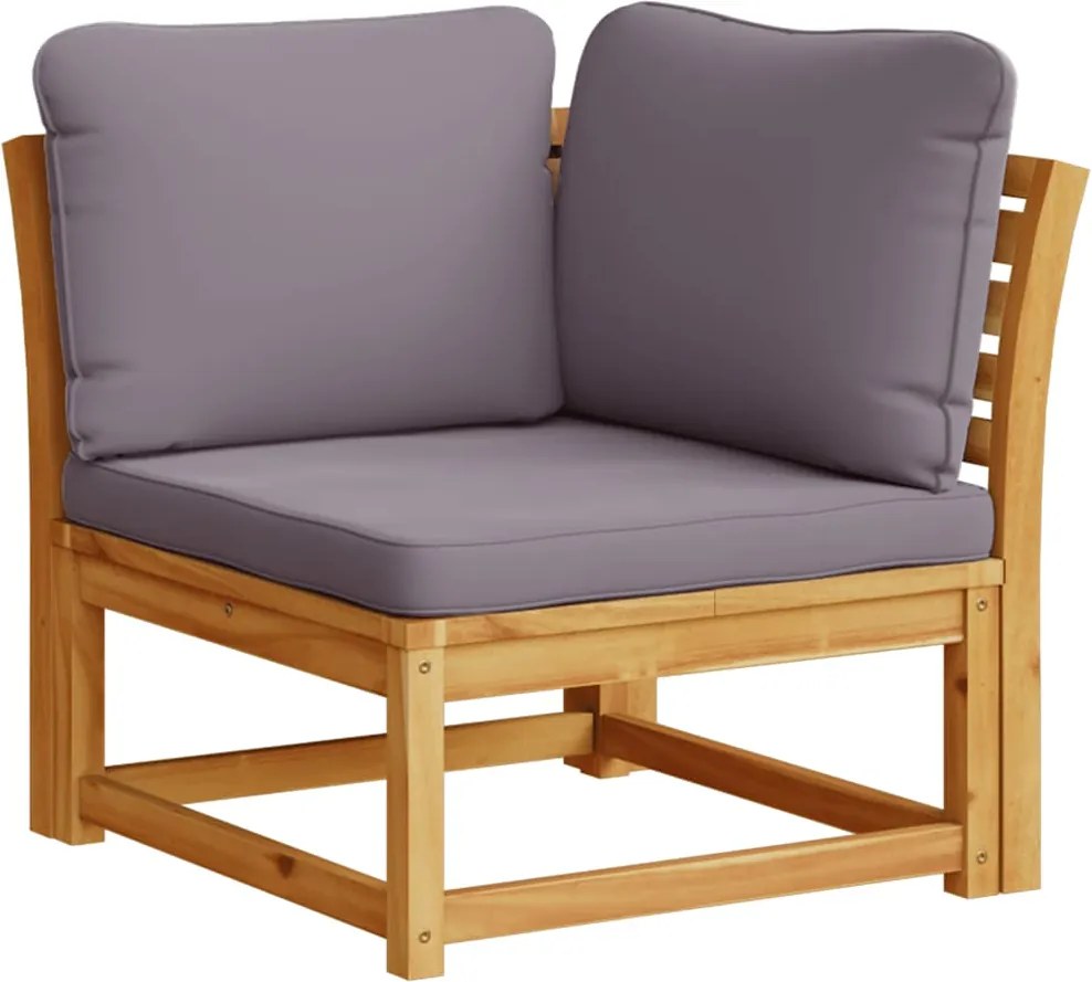 vidaXL tömör akácfa kerti sarokkanapé párnákkal 73 x 73 x 65 cm