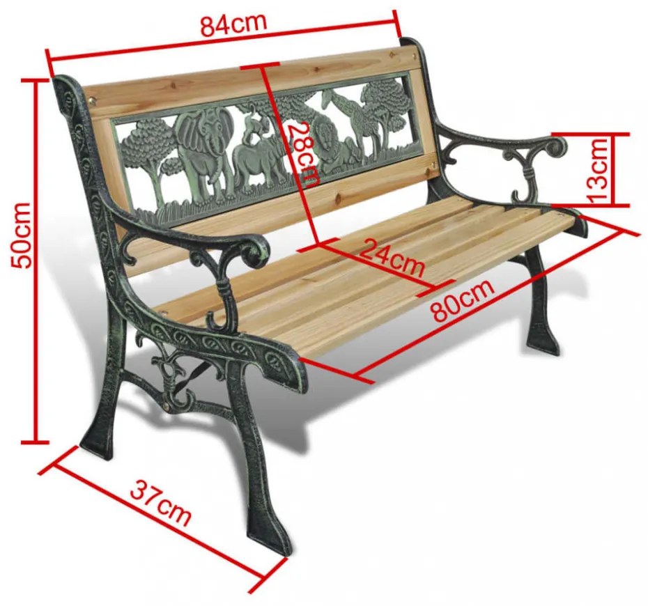fa kerti pad gyermekeknek 84 cm