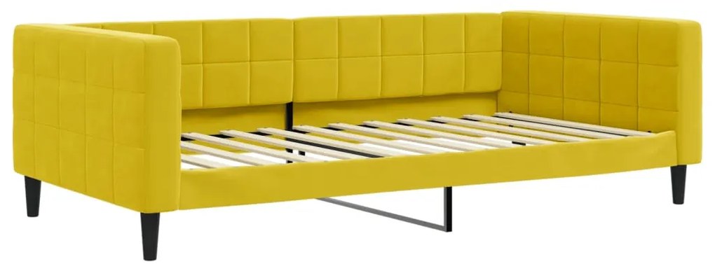 sárga kihúzható bársonyheverő 100 x 200 cm