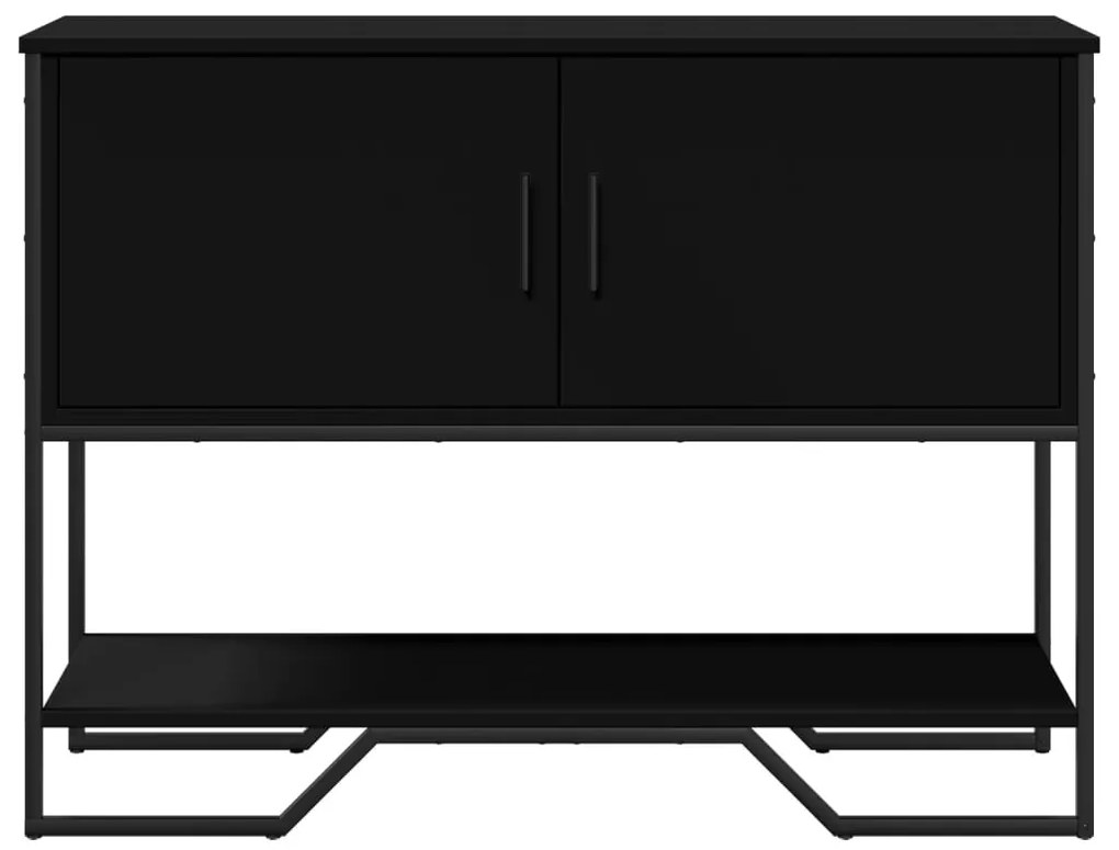 fekete szerelt fa tálalóasztal 100 x 35 x 74,5 cm