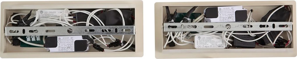 2 darabos bézs fali lámpa szett LED-del, USB-vel és indukciós töltővel - Riza