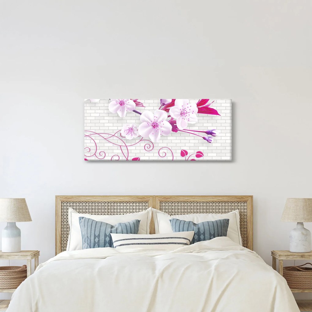 Virággal ellátott gally képe (120x50 cm)