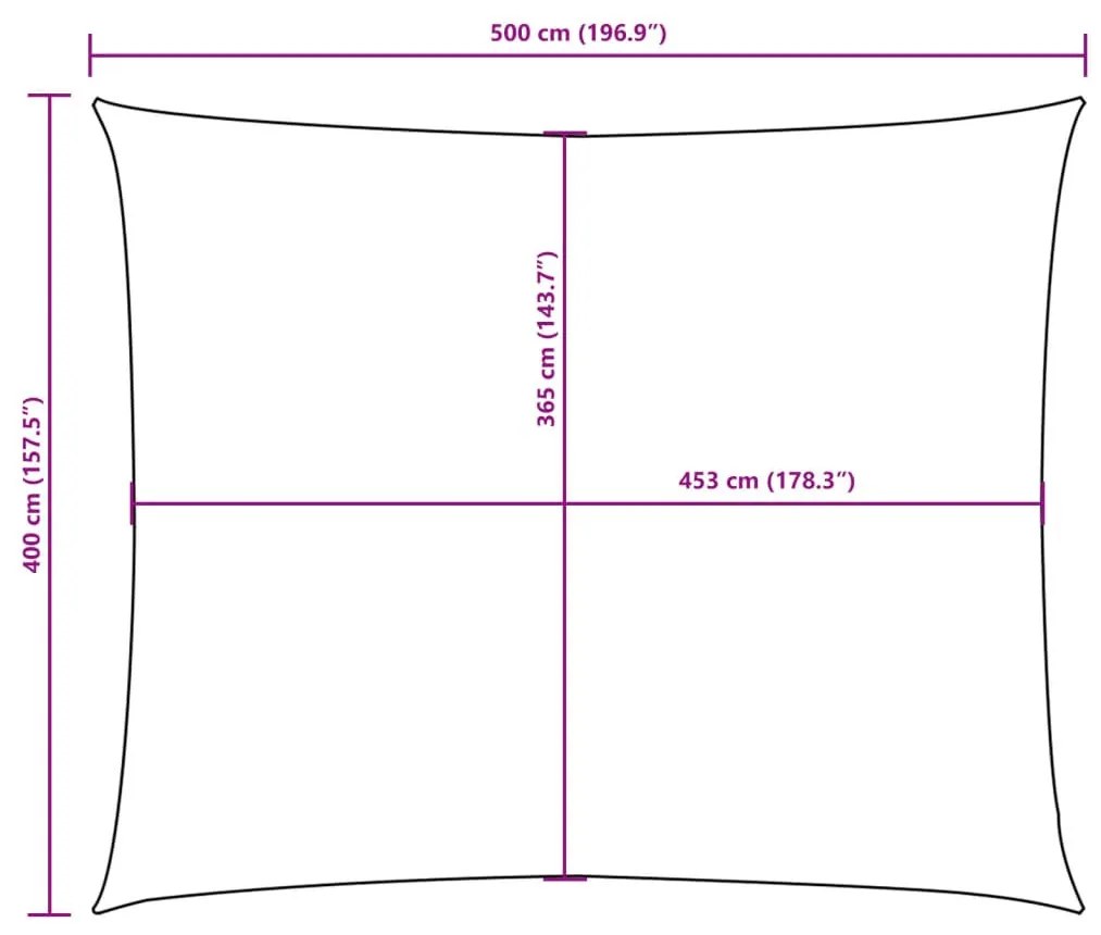 sötétzöld téglalap alakú oxford-szövet napvitorla 4 x 5 m