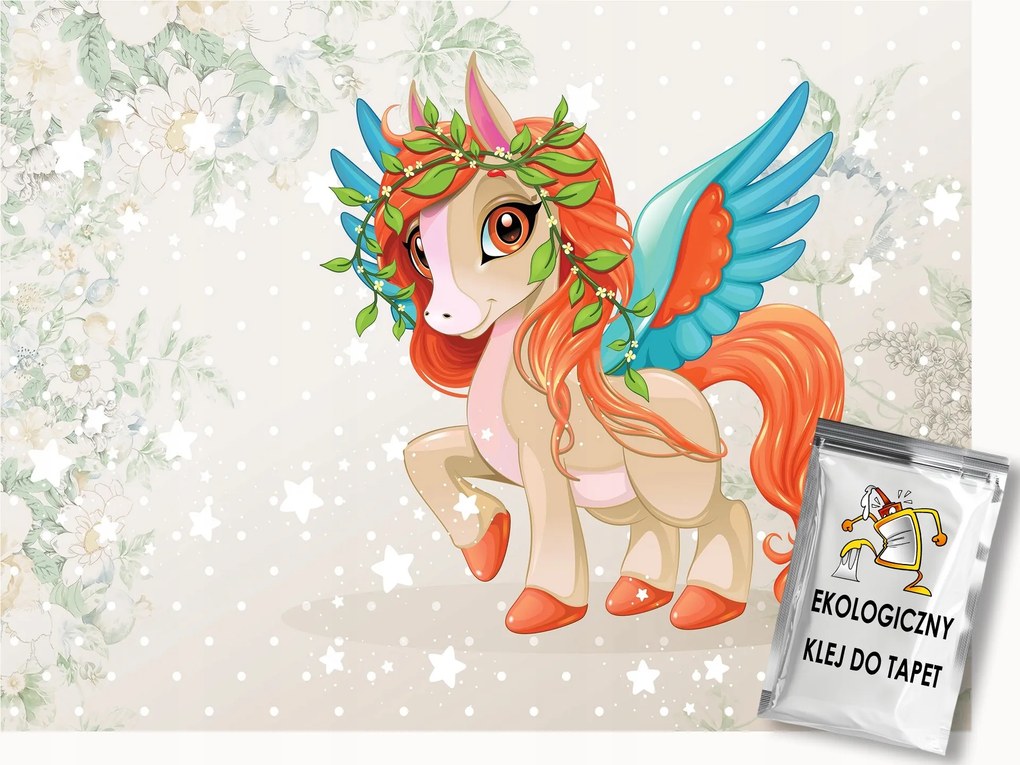 Fotótapéta Flizelina Gyerekek Ló Póni Csillagok Mese Fantázia 300x210 ragasztó