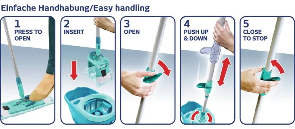 Felmosó vödörrel és padlótisztítóval Clean Twist M Ergo - LEIFHEIT
