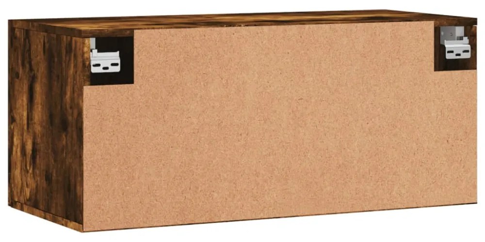 vidaXL füstös tölgy színű szerelt fa faliszekrény 80 x 36,5 x 35 cm