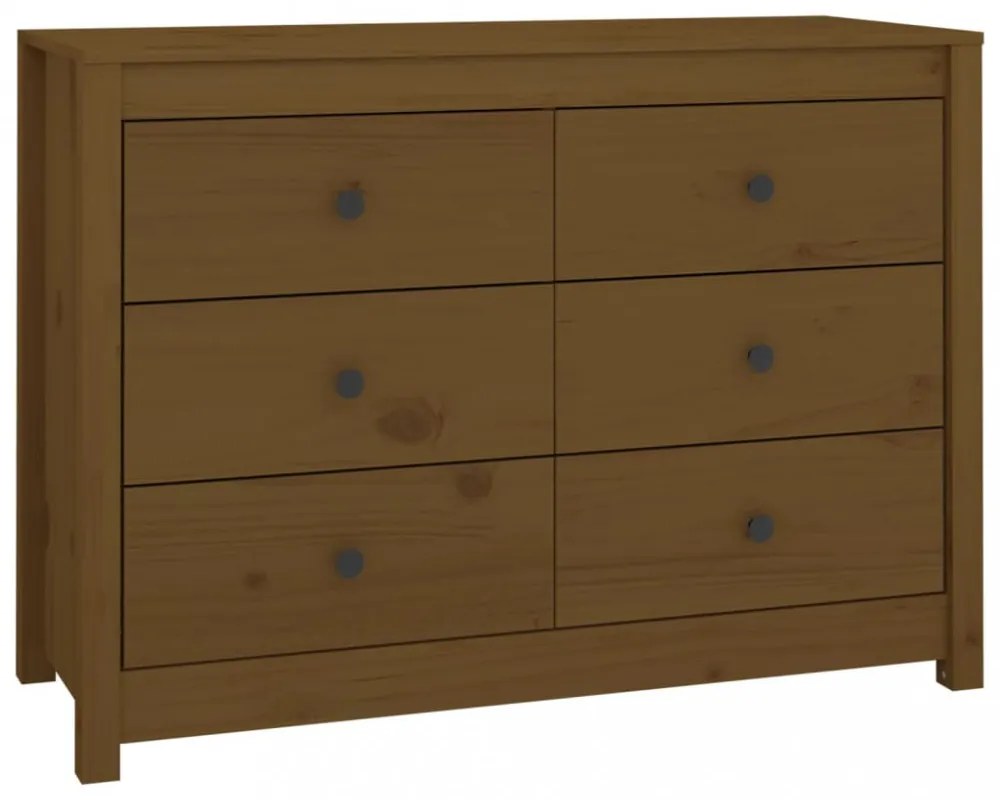 mézbarna tömör fenyőfa kisszekrény 100 x 40 x 72 cm