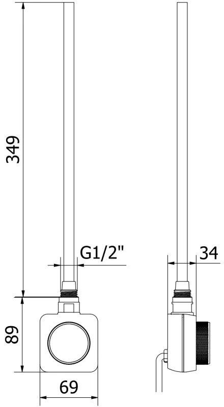 Mexen, Mexen Mars elektromos melegítő 500 x 400 mm, 300 W, czarny - W110-0500-400-6300-70