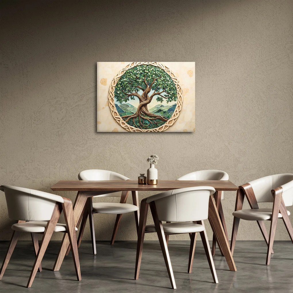 Kép – Fonott életfa (70x50 cm)