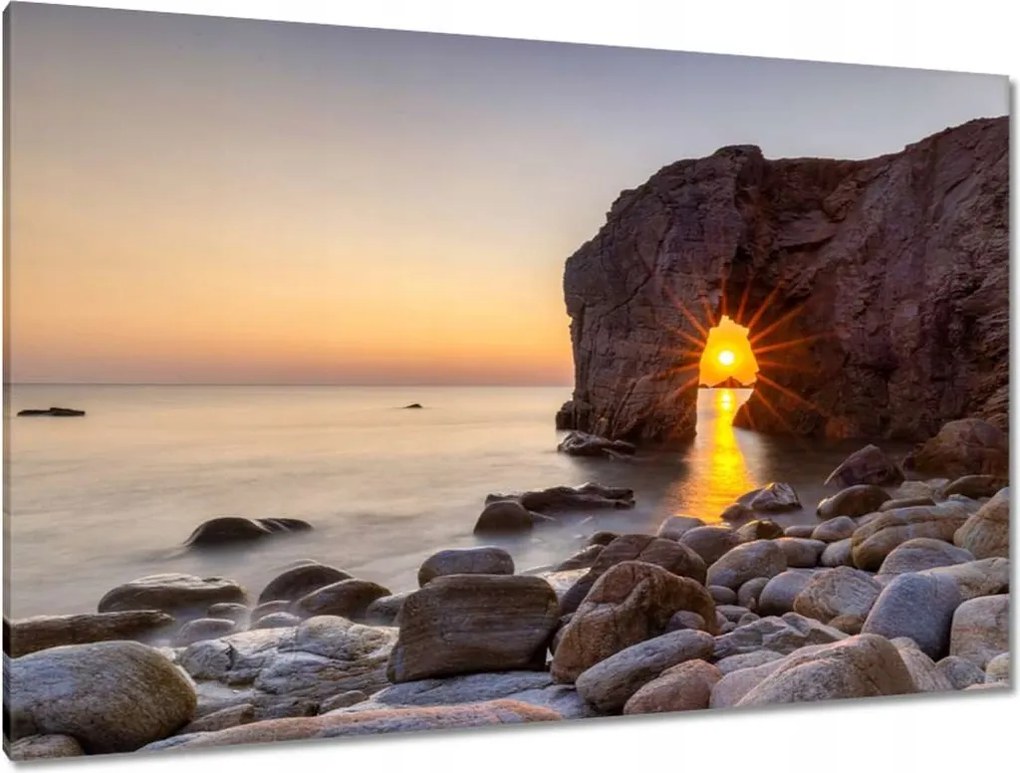 Képek 120x80 Naplemente Tenger sziklák