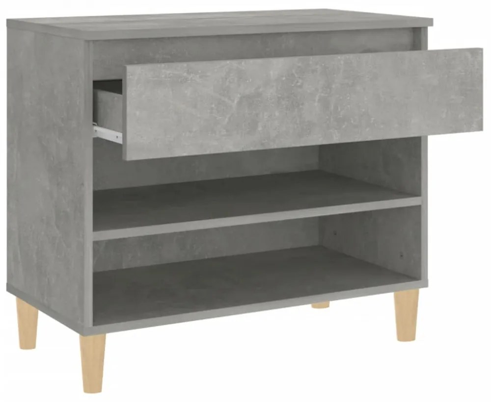 betonszürke szerelt fa cipőszekrény 70x36x60 cm