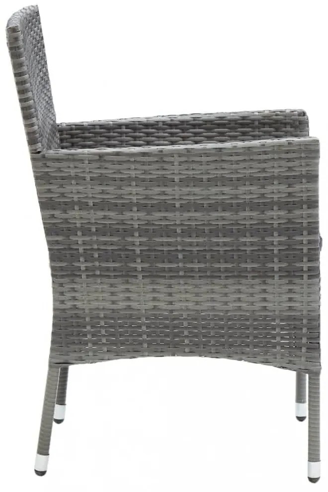 vidaXL 7 részes szürke polyrattan kerti étkezőgarnitúra párnákkal