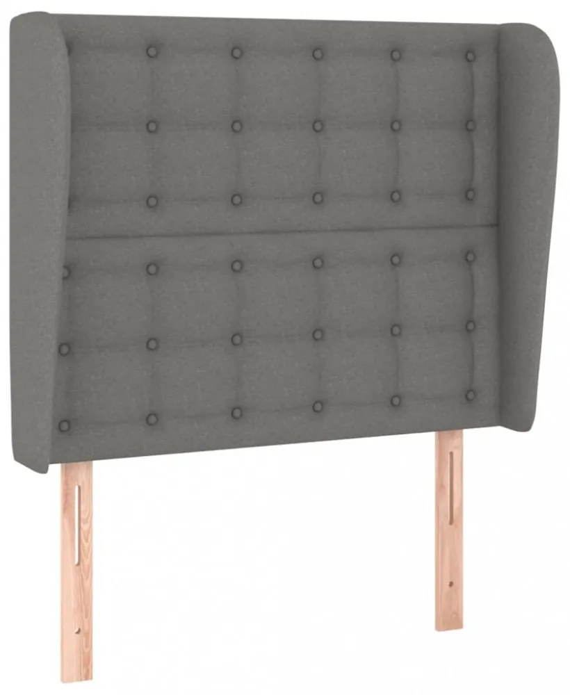 sötétszürke szövet fejtámla szárnyakkal 103 x 23 x 118/128 cm