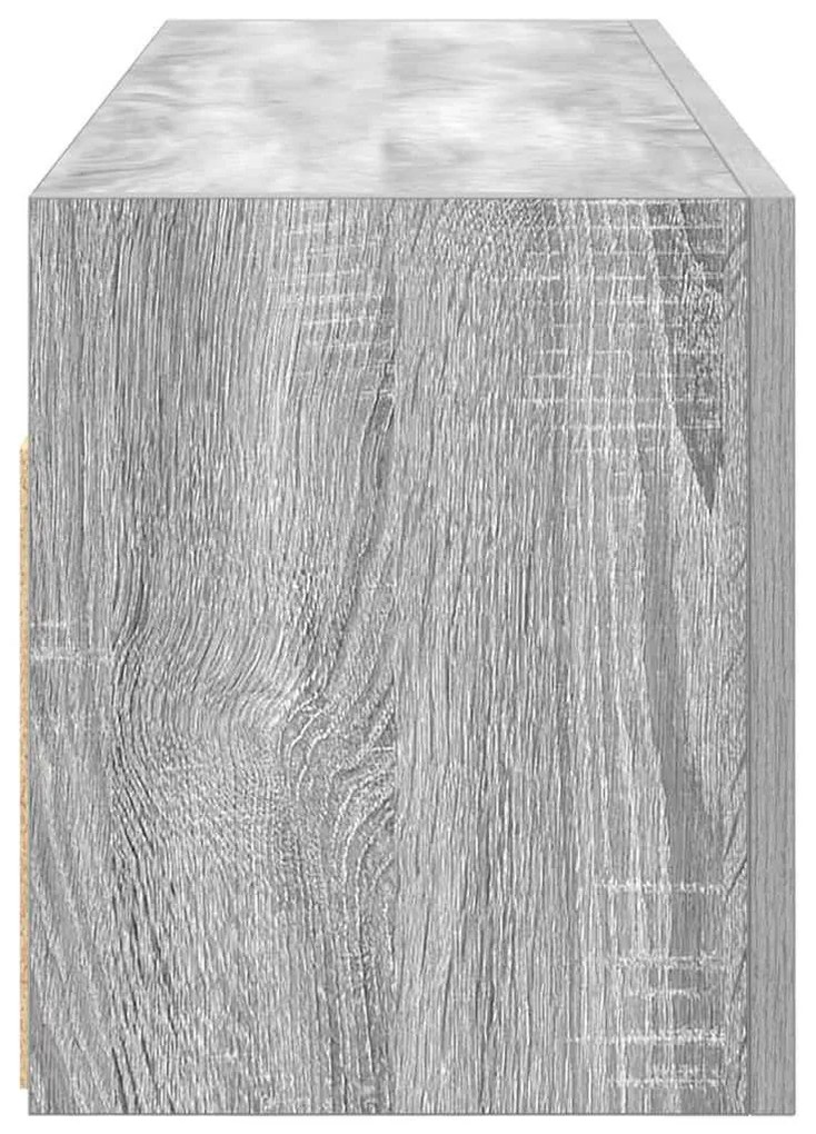 szürke sonoma szerelt fa fali fürdőszobaszekrény 100x25x30 cm