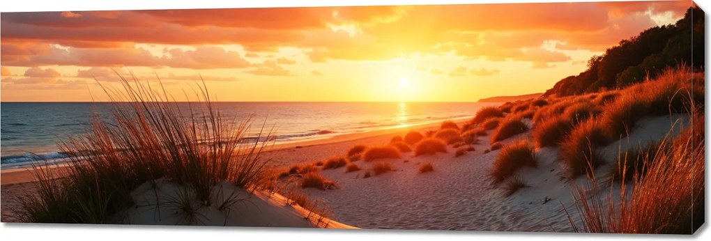 Vászonkép 150x50cm Hálószoba Nappaliba Panoráma Esti strand