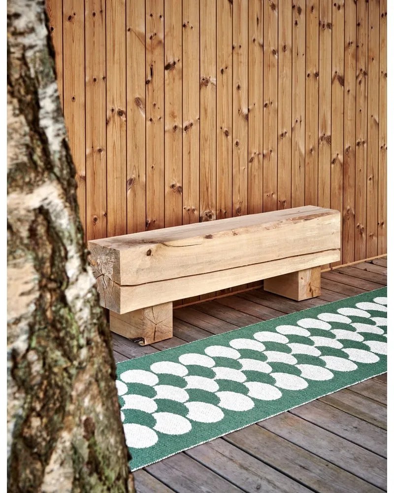 Zöld-krémszínű kültéri-beltéri futószőnyeg 70x250 cm Poppy Oregano – Pappelina