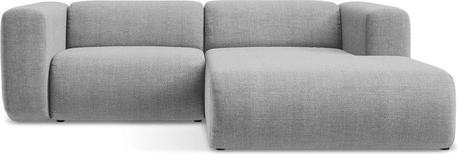 Világosszürke sarokkanapé (jobb oldali-heverő résszel) Ekahi – Makamii