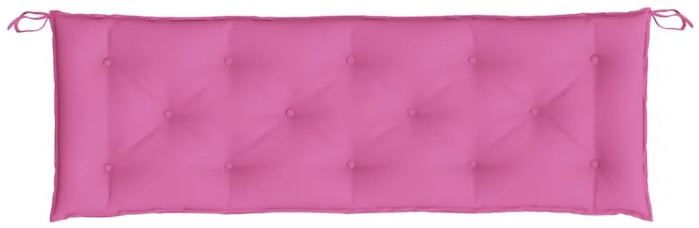 2 db rózsaszín szövet kerti padpárna 150 x 50 x 7 cm