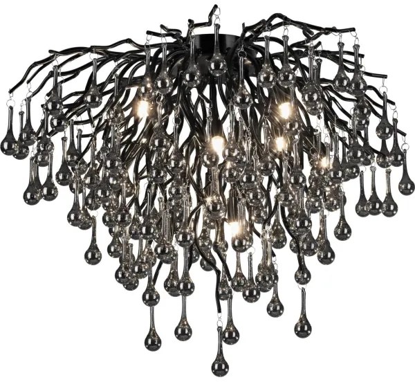 Paul Neuhaus 8091-18 - ICICLE felületre szerelhető csillár, 9xG9/40W/230V, átm. 50 cm, fekete