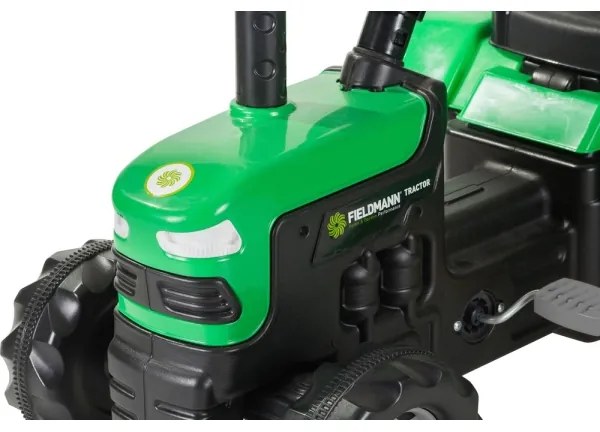 Pedálos traktor utánvonóval fekete/zöld