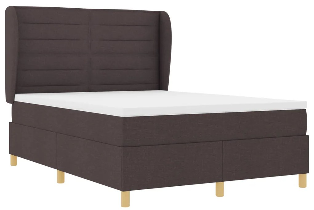 Box tavas ágy matrac sötétbarna 140x190 cm szövet