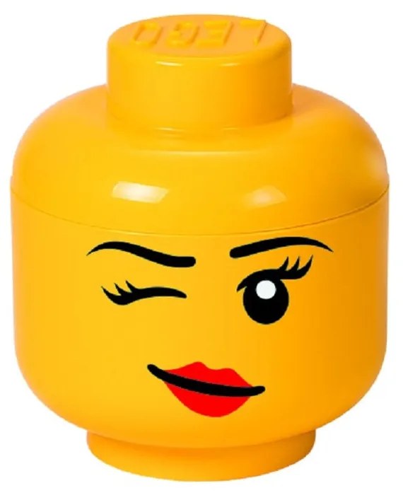 Winky sárga fejformájú tárolódoboz, ⌀ 16,3 cm - LEGO®