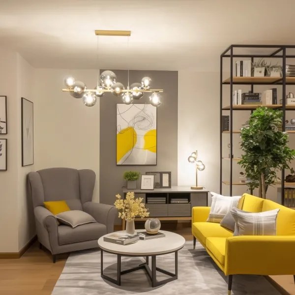 Brilagi - LED Csillár zsinóron MILLA 10xG9/3W/230V arany/füstös