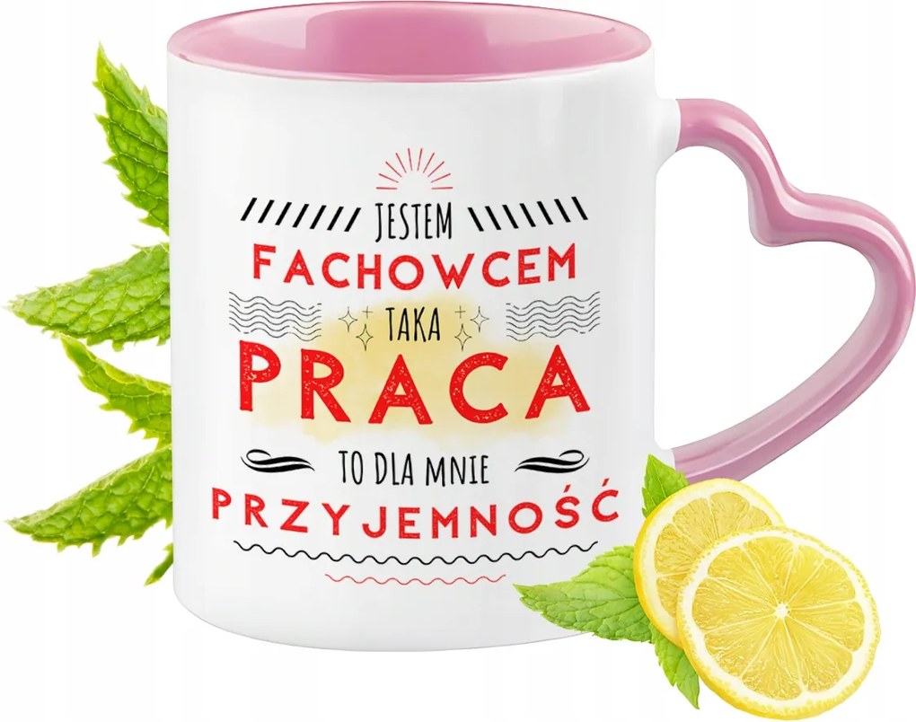 Szakember Bögre Rózsaszín Szív Alakú Füllel Kávé Ajándék